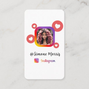 Instagram Photo Collage Modern Script Social Media Business Card