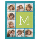 Instagram Photo Collage Monogram - Blue and Lime