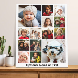 Instagram Photo Collage - Up to 14 photos Pink Canvas Print