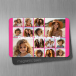 Instagram Photo Collage - Up to 14 photos Pink Magnet<br><div class="desc">A design with a colourful background. Use up to fourteen square photos to create a unique and personal gift. If you need to adjust the pictures,  click on the customize tool to make changes.</div>