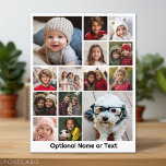 Instagram Photo Collage - Up to 14 photos White Postcard<br><div class="desc">Instagram Photo Collage - or any square photos -- A full coverage and wild design includes a solid colour background. Use up to fourteen square photos to create a unique and personal gift. If you need to adjust the pictures,  click on the customize tool to make changes.</div>