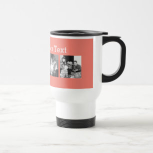 Instagram Photo Collage with 4 pictures - coral Travel Mug