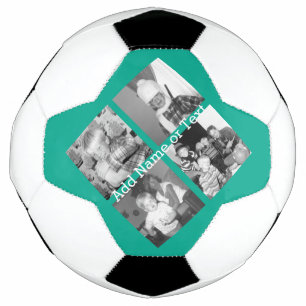 Instagram Photo Collage with 4 pictures - emerald Soccer Ball