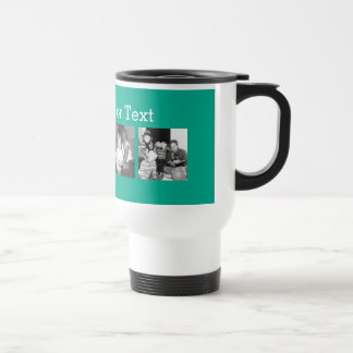 Instagram Photo Collage with 4 pictures - emerald Travel Mug