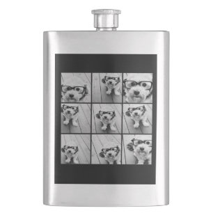 Instagram Photo Collage with 9 photos Hip Flask