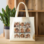 Instagram Photo Collage with 9 photos Large Tote Bag<br><div class="desc">A simple 9-square grid that you can upload your photos. Use your photos without frames on this one! Add your favourite pictures and snapshots to this strip for a fun memory keeper. An artistic way to display your best photo sharing pics.</div>