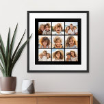 Instagram Photo Collage with 9 photos Poster<br><div class="desc">Use your photos without frames on this one! Add your favorite pictures and snapshots to this strip for a fun memory keeper. An artistic way to display your best photo sharing pics.</div>