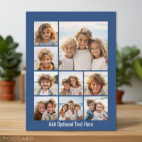 Instagram Photo Collage with 9 square photos blue