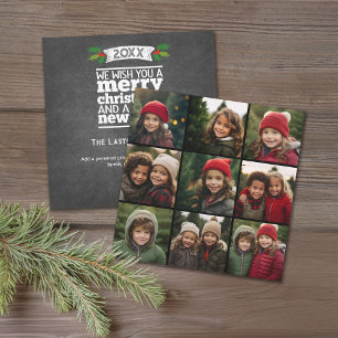 Instagram Photo Collage with 9 square photos Holiday Card