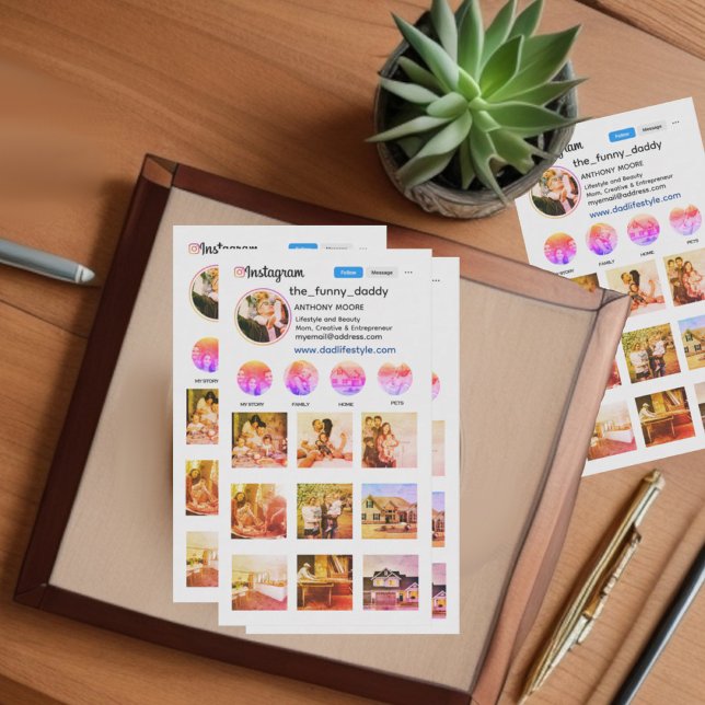 Instagram photo grid business card (Custom instagram photo collage, photo grid. promotional instagram business card.)