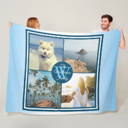 Instagram Photo Grid Make Your Own Summer Collage Fleece Blanket