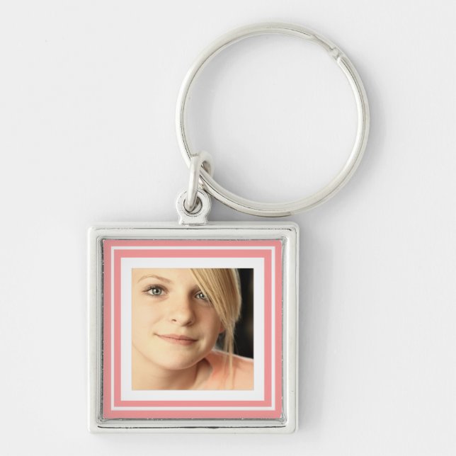 Instagram Photo in Squares matching background Keychain (Front)