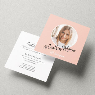 Instagram Photo Modern Script Trendy Social Media Calling Card