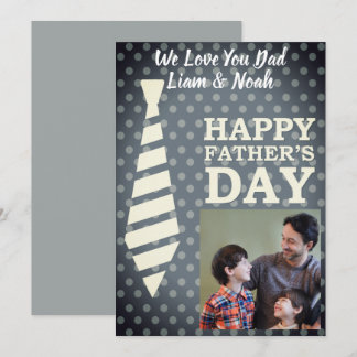 Instagram Photo Necktie Grey Dots Fathers Day Card