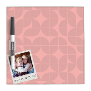Instagram Photo Retro frame with MCM pattern blush Dry Erase Board