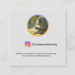 Instagram photo social media modern classic square business card