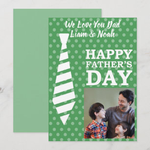 Instagram Photo Tie Green Dots Fathers Day Card