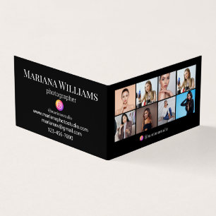 instagram photographer 8 photos collage black chic business card