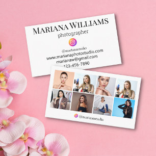 instagram photogrpher 8 photos collage minimalist business card
