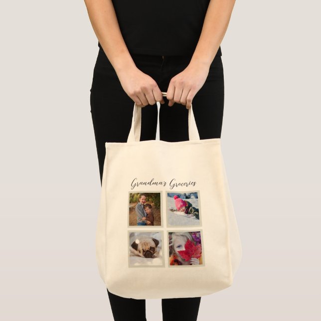 Instagram Photos Personalized Canvas Grocery Tote Bag (Front (Product))