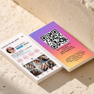 Instagram Profile 6 Photo Grid Follow Me QR code Business Card