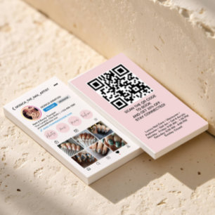 Instagram Profile 6 Photo Grid Follow Me QRCODE  Business Card