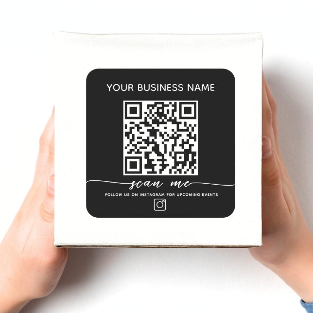 Instagram QR code and custom text  Square Sticker (Creator Uploaded)