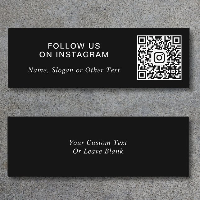 Instagram QR Code Black Promotional Mini Business Card (Capture attention, make connections, and leave a lasting impression with our modern QR business card)