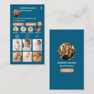 Instagram QR Code Business   Follow Me Photo Grid Card