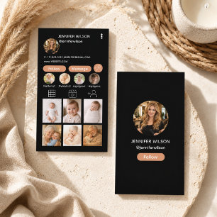 Instagram QR Code Business   Follow Me Photo Grid Card