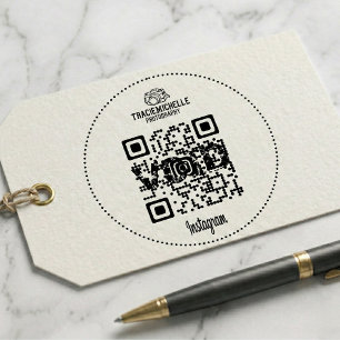 Instagram QR Code Company Logo Rubber Stamp
