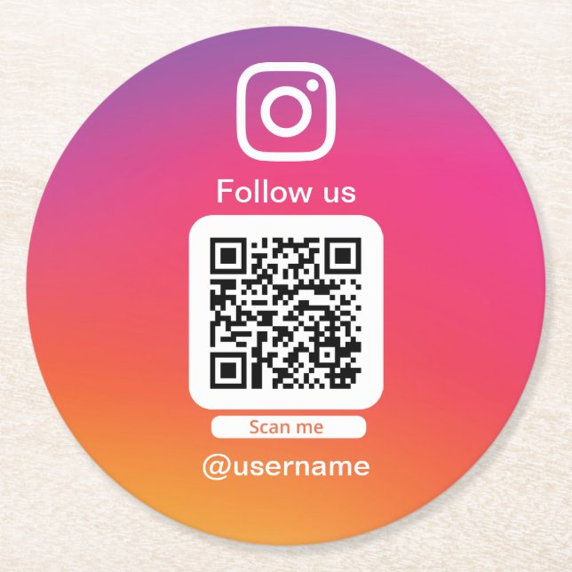 Instagram qr code paper coasters (Front)