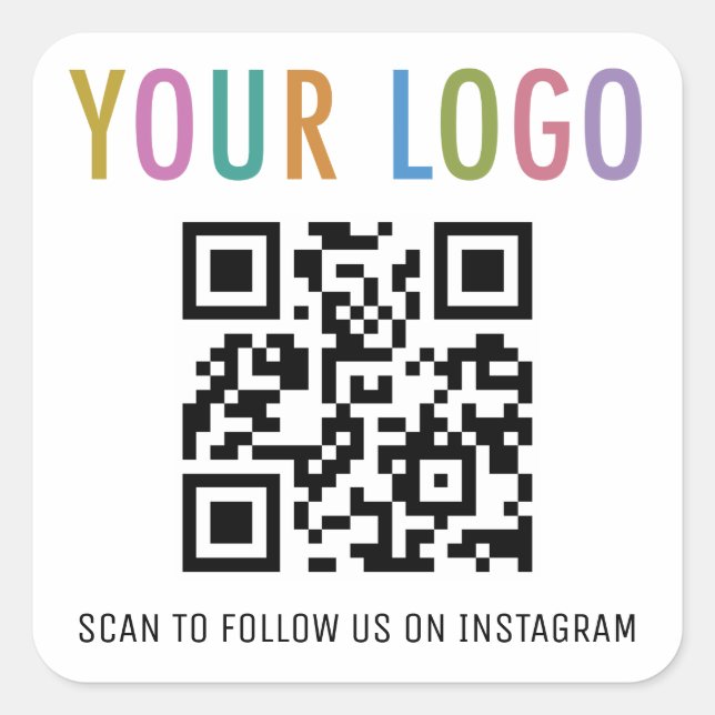 Instagram QR Code Stickers with Logo Social Media (Front)