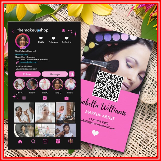 Instagram Scan To Connect QR Code  Business Card (Creator Uploaded)