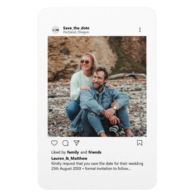Instagram Style Minimalist Custom Photo Magnet (Vertical)
