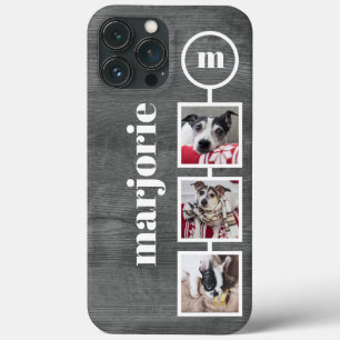 Instagram Style Photos on Grey Wood Image Case-Mat iPhone 13 Pro Max Case