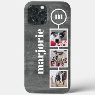 Instagram Style Photos on Grey Wood Image Case-Mat iPhone 13 Pro Max Case