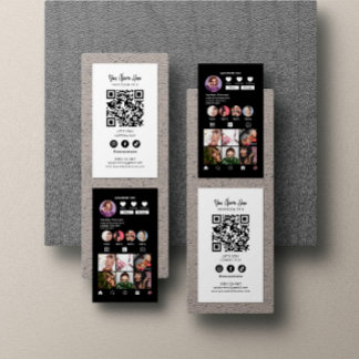 Instagram Style Qr Code Modern Elegant Black White Business Card