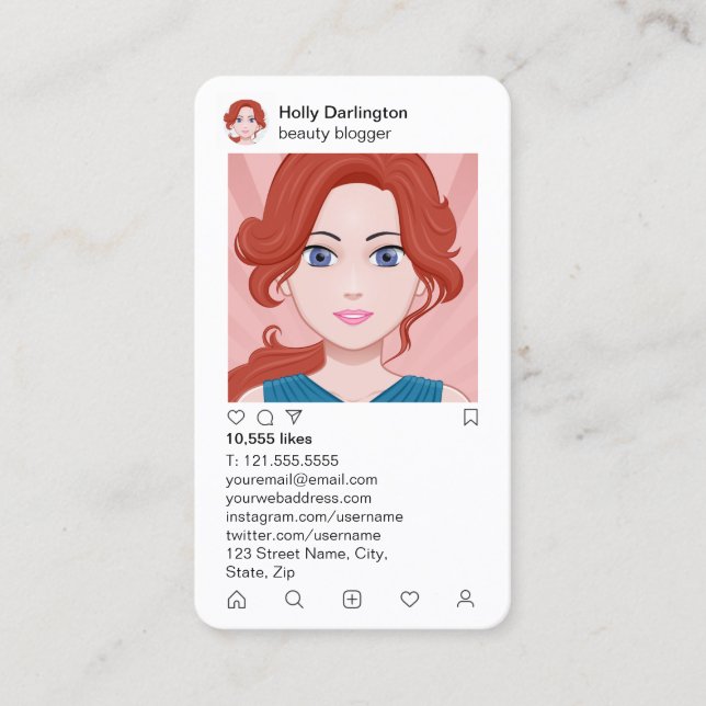 Instagram Style Washi Background Business Card (Front)