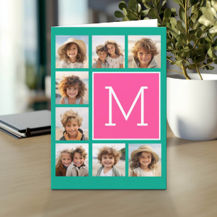 Instagram Teal & Rose Chaud Monogramme Collage de