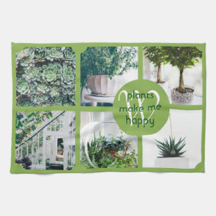 Instagram Trendy Greenery Make Your Own Photo Grid Kitchen Towel
