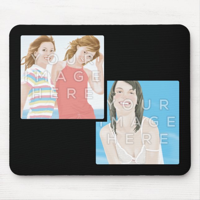 Instagram Two Photo Personalized Custom Mousepads (Front)