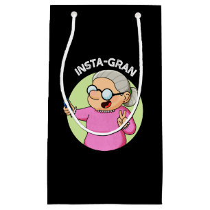 Instagran Funny Social Media Grandma Pun Dark BG Small Gift Bag