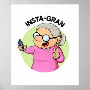 Instagran Funny Social Media Grandma Pun  Poster