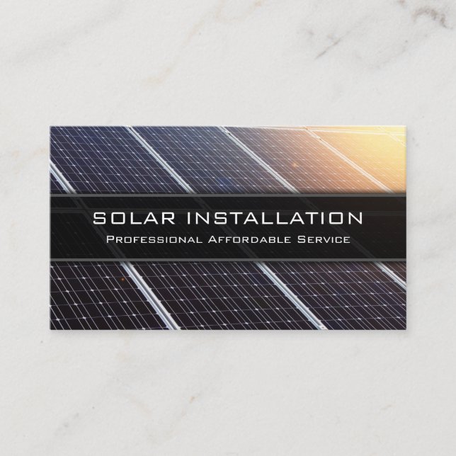 Installation du panneau solaire - Carte de visite (Devant)