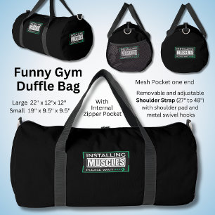Installing Muscles, Funny Sarcastic Gym Duffle Bag