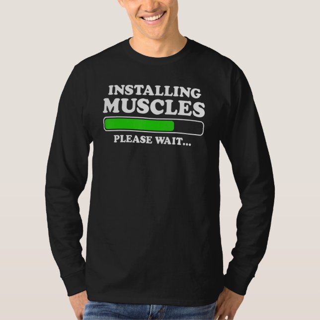 Installing Muscles Loading Please Wait Men  Gym Fi T-Shirt (Front)