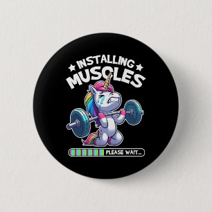 Installing Muscles Please Wait Bodybuilding Unicor 2 Inch Round Button