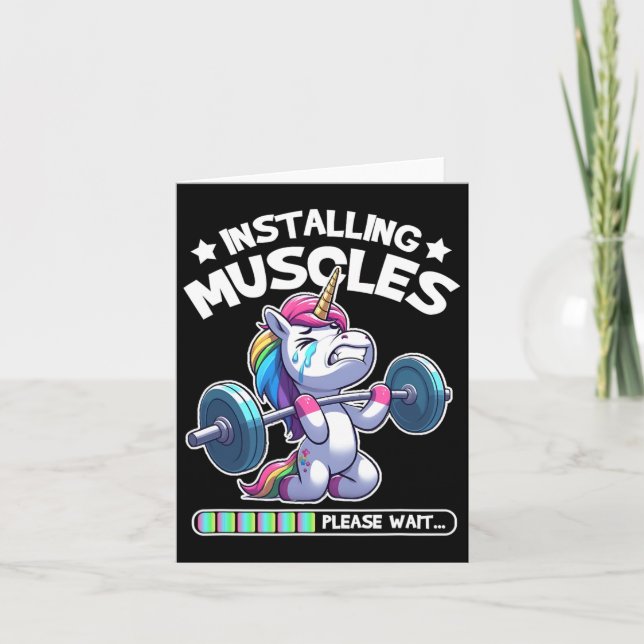 Installing Muscles Please Wait Bodybuilding Unicor Card (Front)