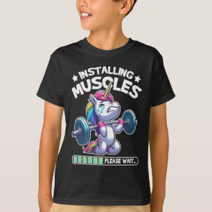 Installing Muscles Please Wait Bodybuilding Unicor T-Shirt